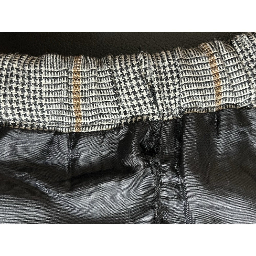 Orvis Wool Blend Elastic Waist Pocket Pants Lined Petite Large Glen Check Plaid - Picture 13 of 13